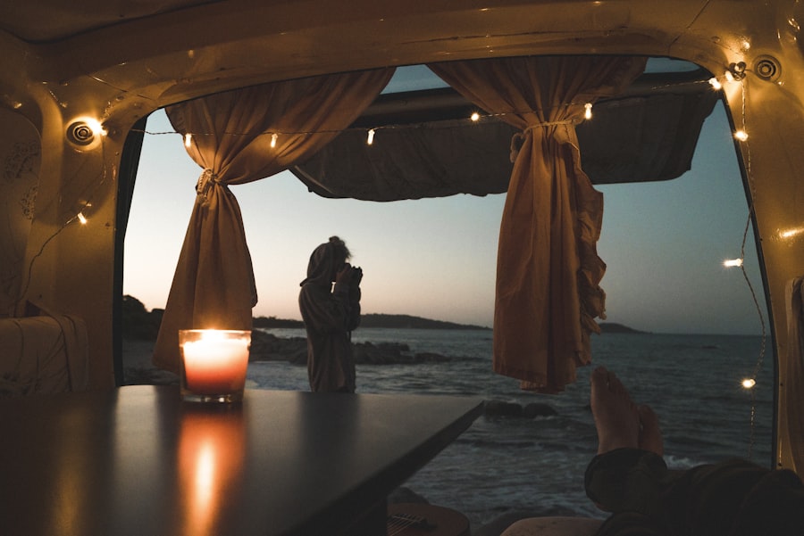 Relaxing with a panoramic water view at golden hour